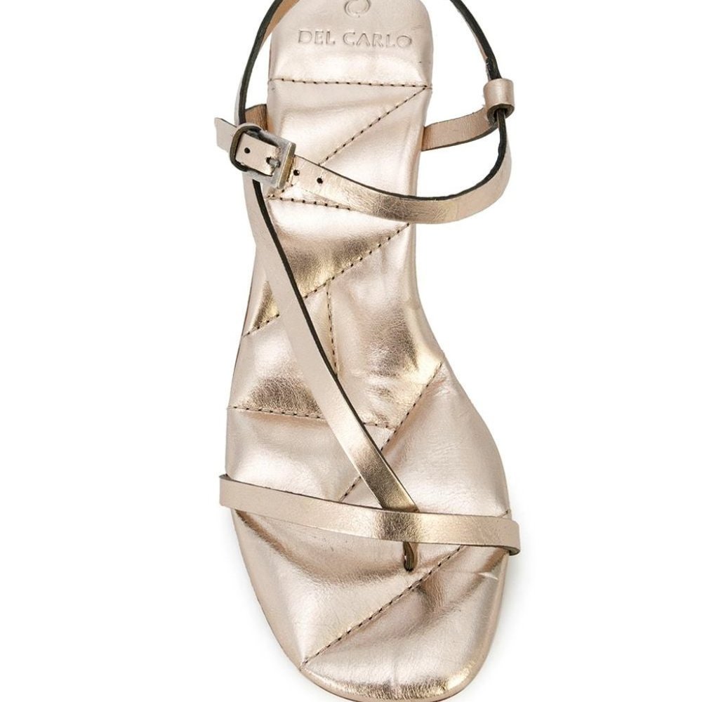 Del Carlo Quilted Insole Chunky Heel Sandals - Picture 2 of 8